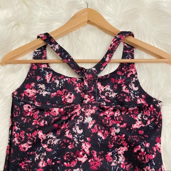 KiraGrace Y-Back Yoga Athletic Workout ‘Winter Floral’ Pattern Small Tank Top - Picture 6 of 15